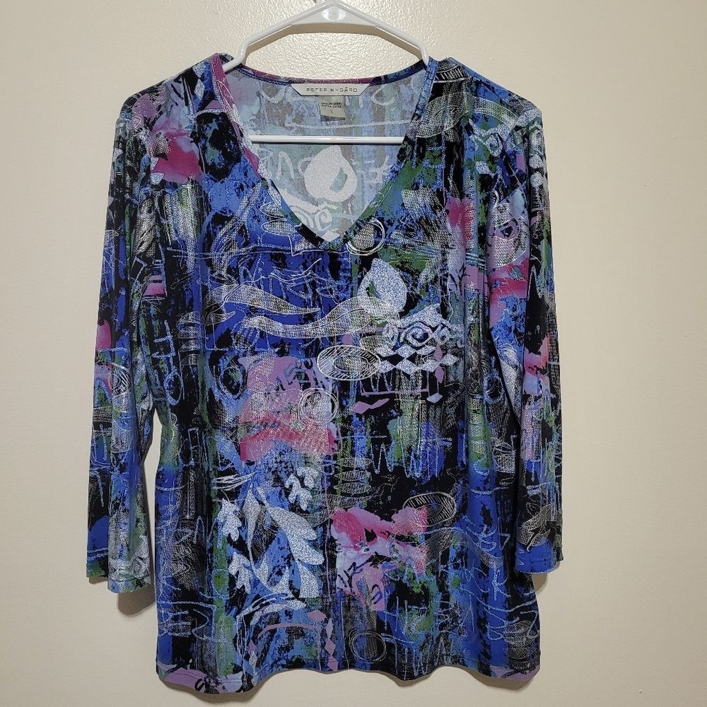 Vintage Peter Nygard Boho Womans Large Blouse